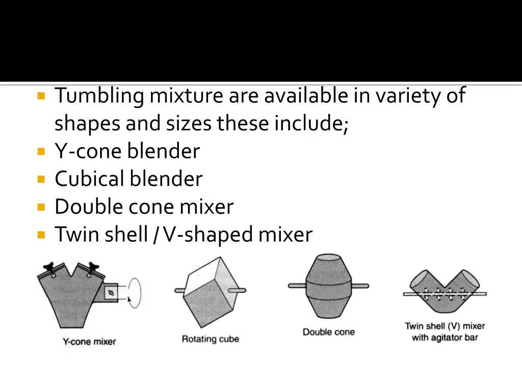 tumbling mixture are available in variety
