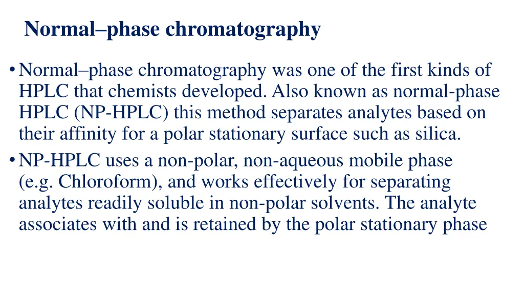 normal phase chromatography
