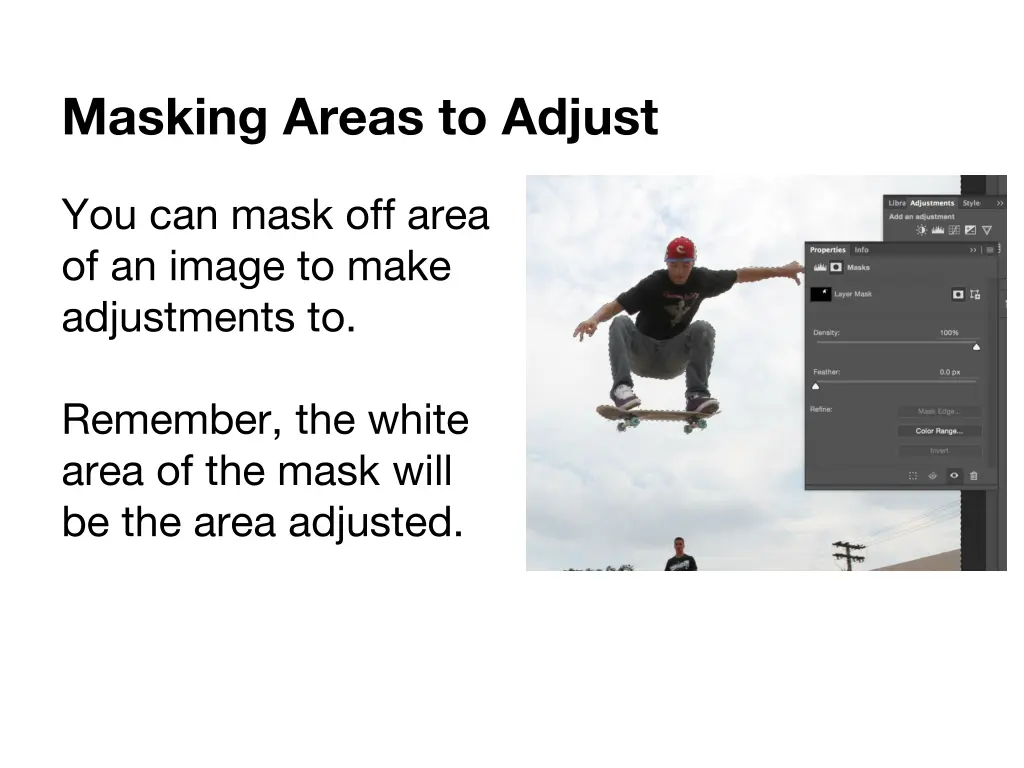 masking areas to adjust