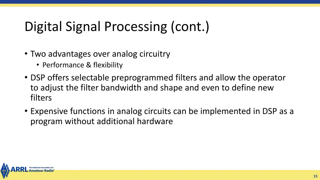 digital signal processing cont