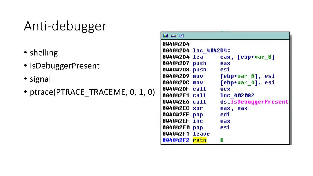 anti debugger