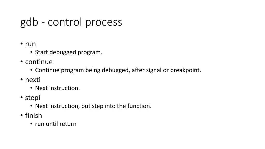 gdb control process