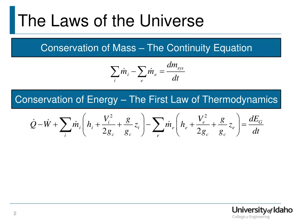 the laws of the universe