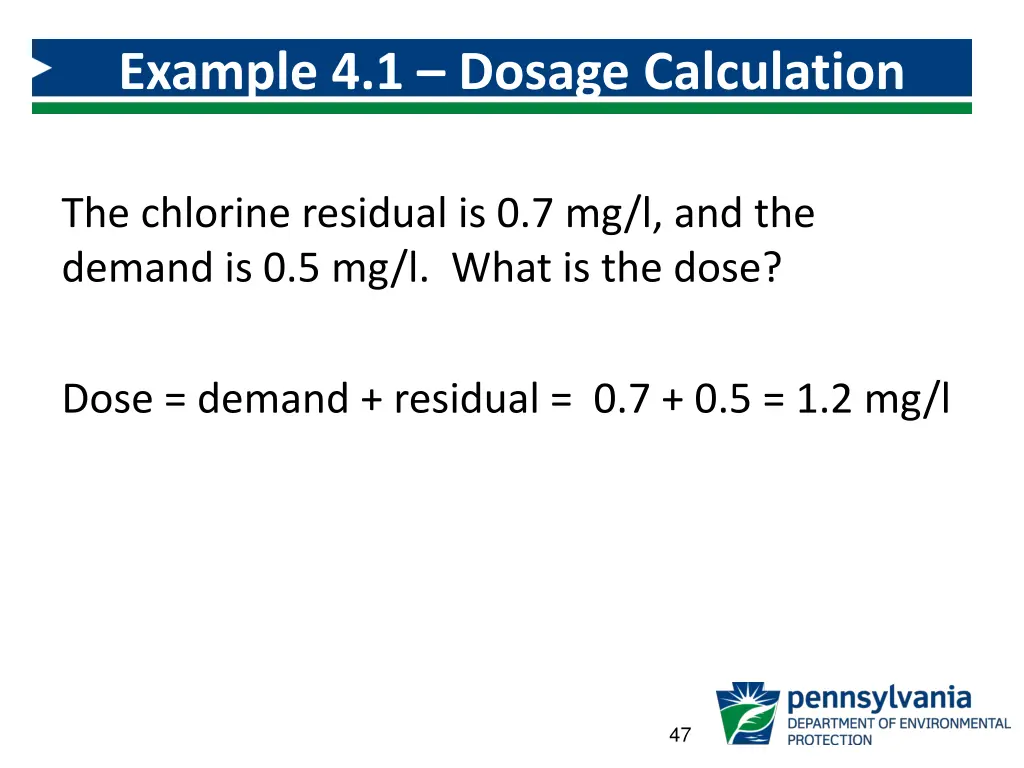 example 4 1 dosage calculation