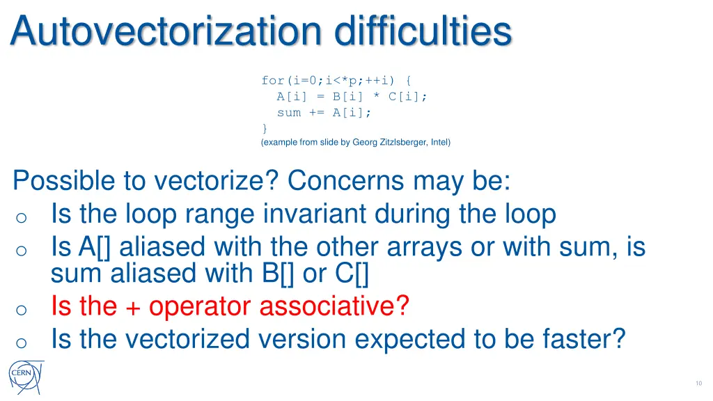 autovectorization difficulties