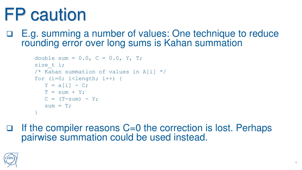 fp caution e g summing a number of values