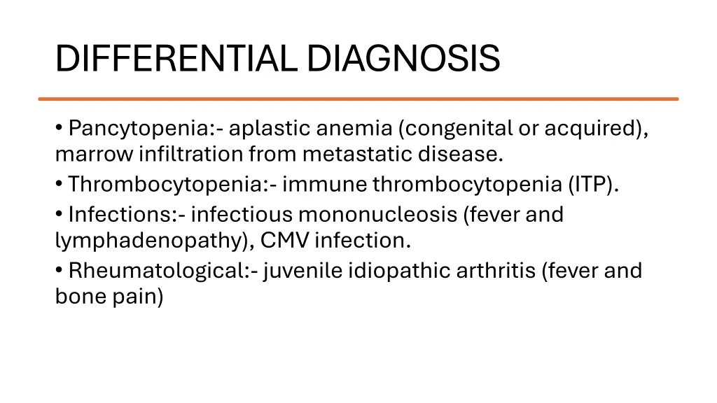 differential diagnosis