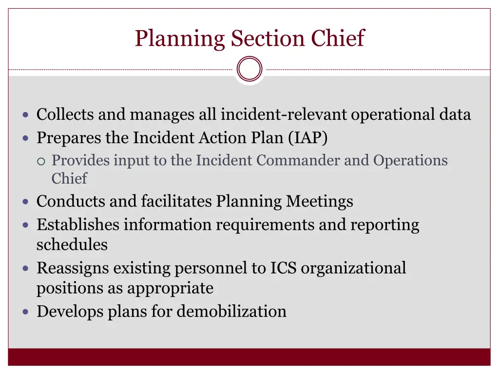 planning section chief