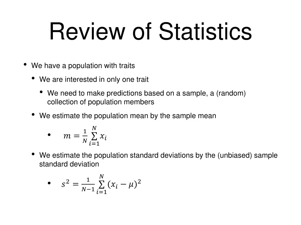 review of statistics
