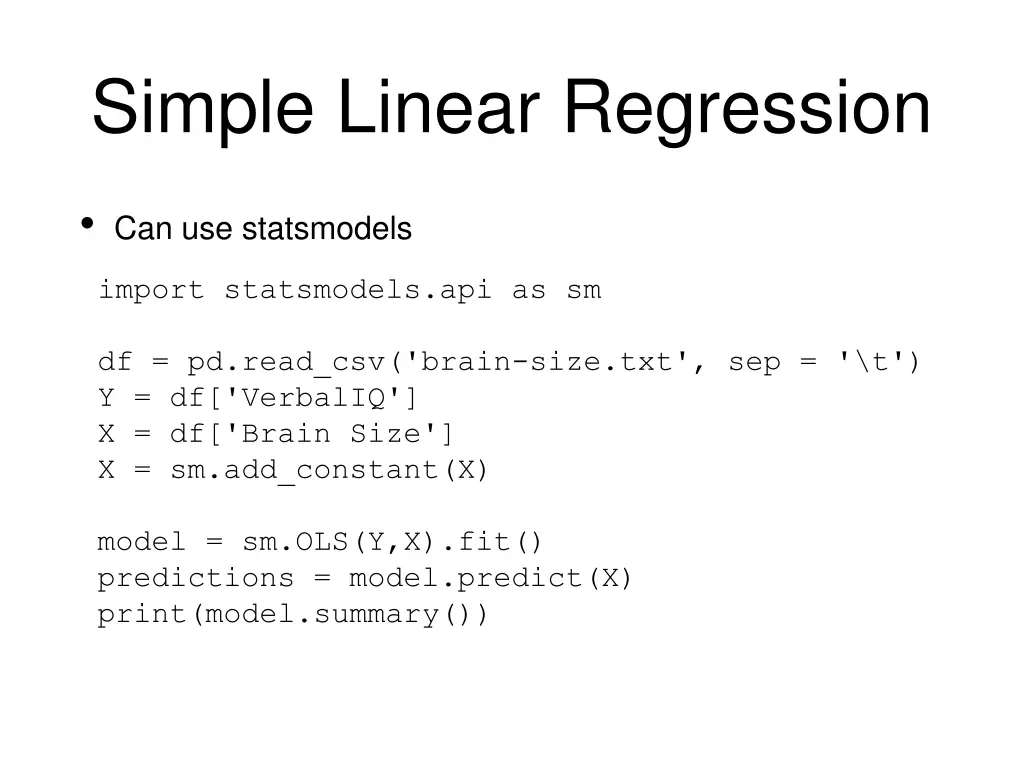 simple linear regression 10