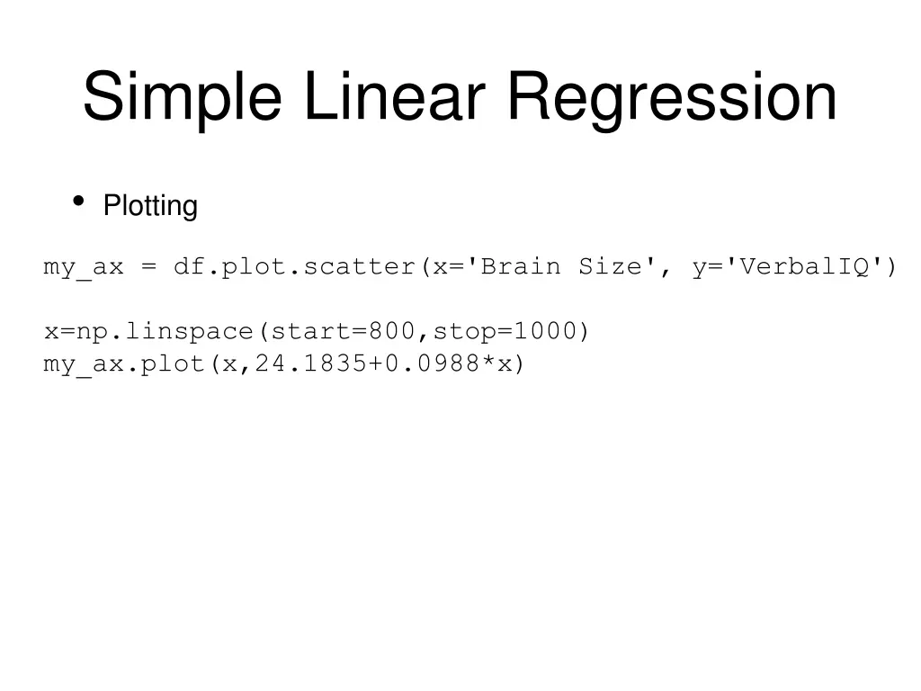 simple linear regression 17