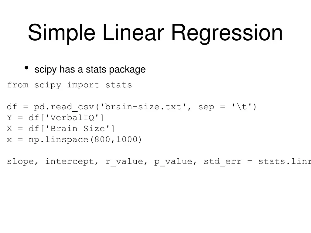 simple linear regression 19