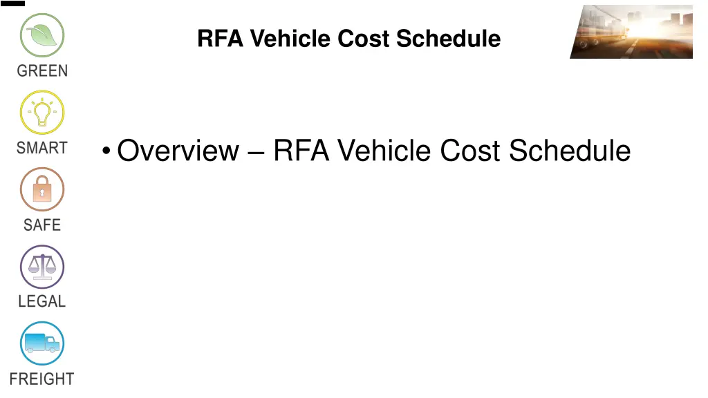 rfa vehicle cost schedule