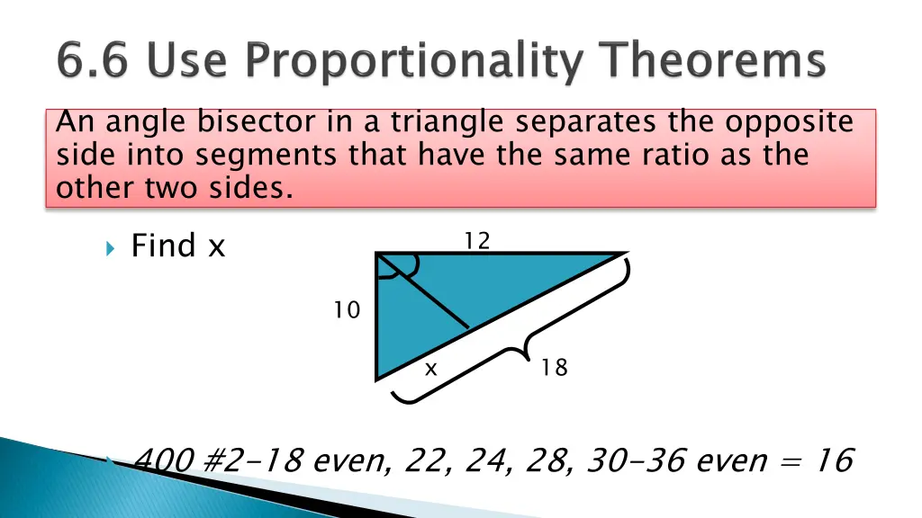 an angle bisector in a triangle separates