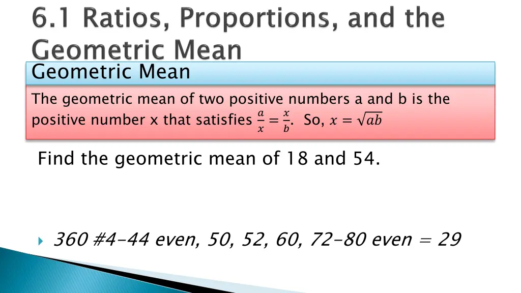 geometric mean