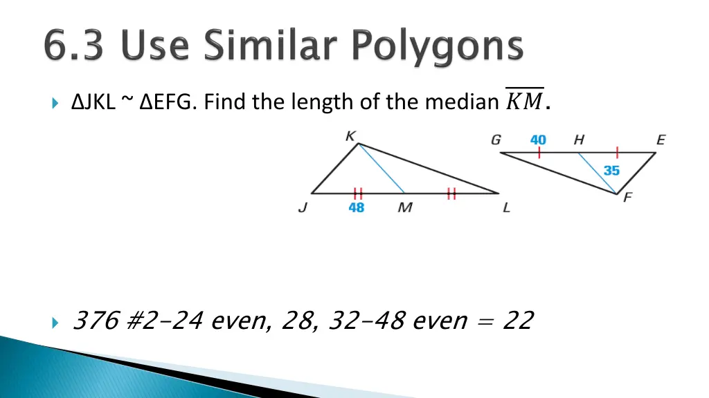 jkl efg find the length of the median
