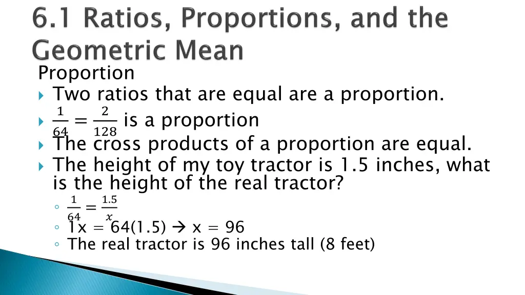 proportion two ratios that are equal