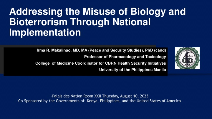 addressing the misuse of biology and bioterrorism