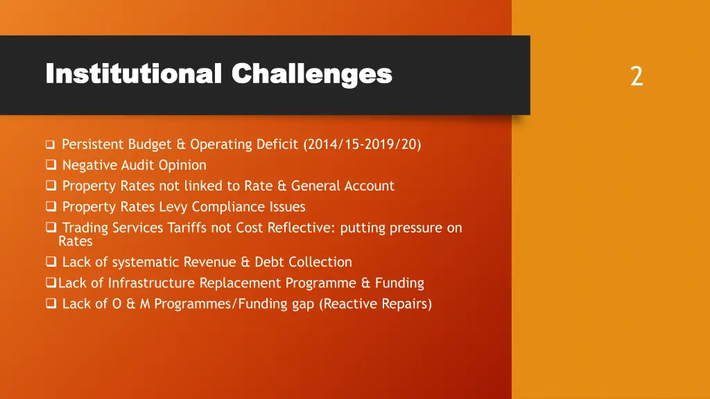 institutional challenges institutional challenges
