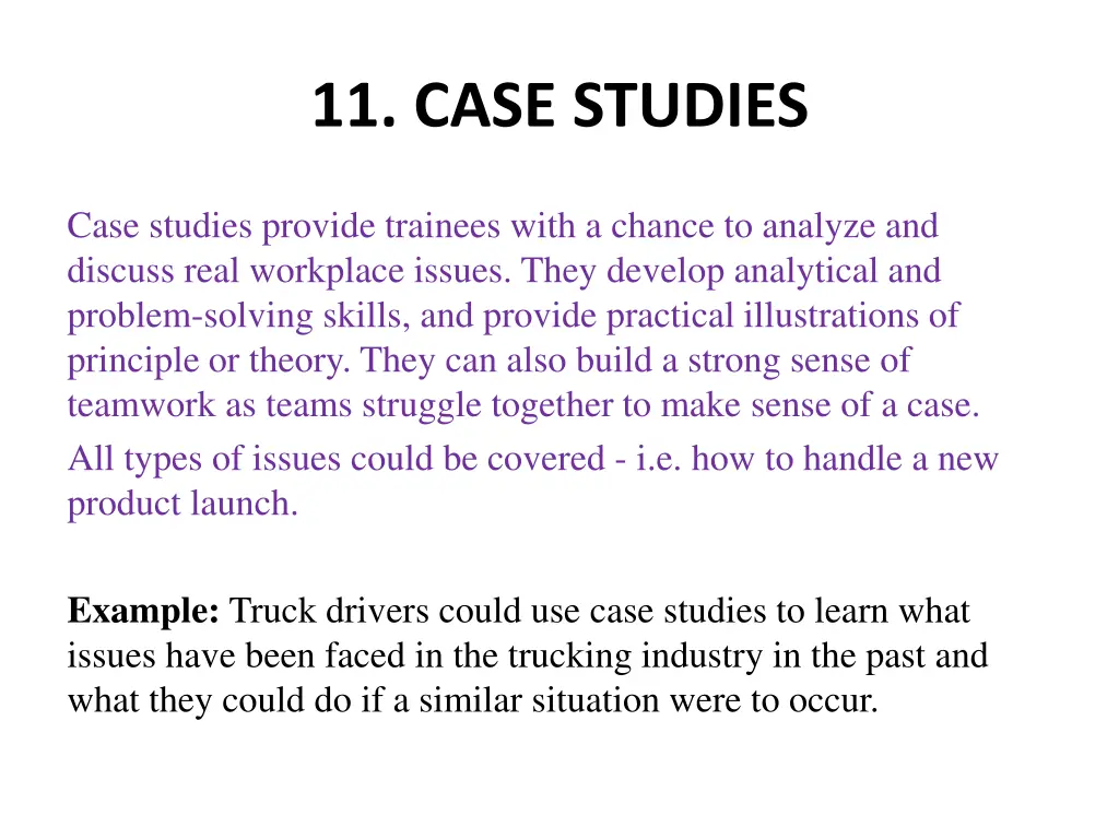 11 case studies