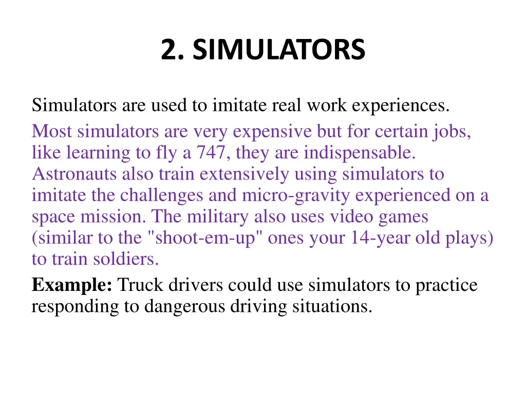 2 simulators