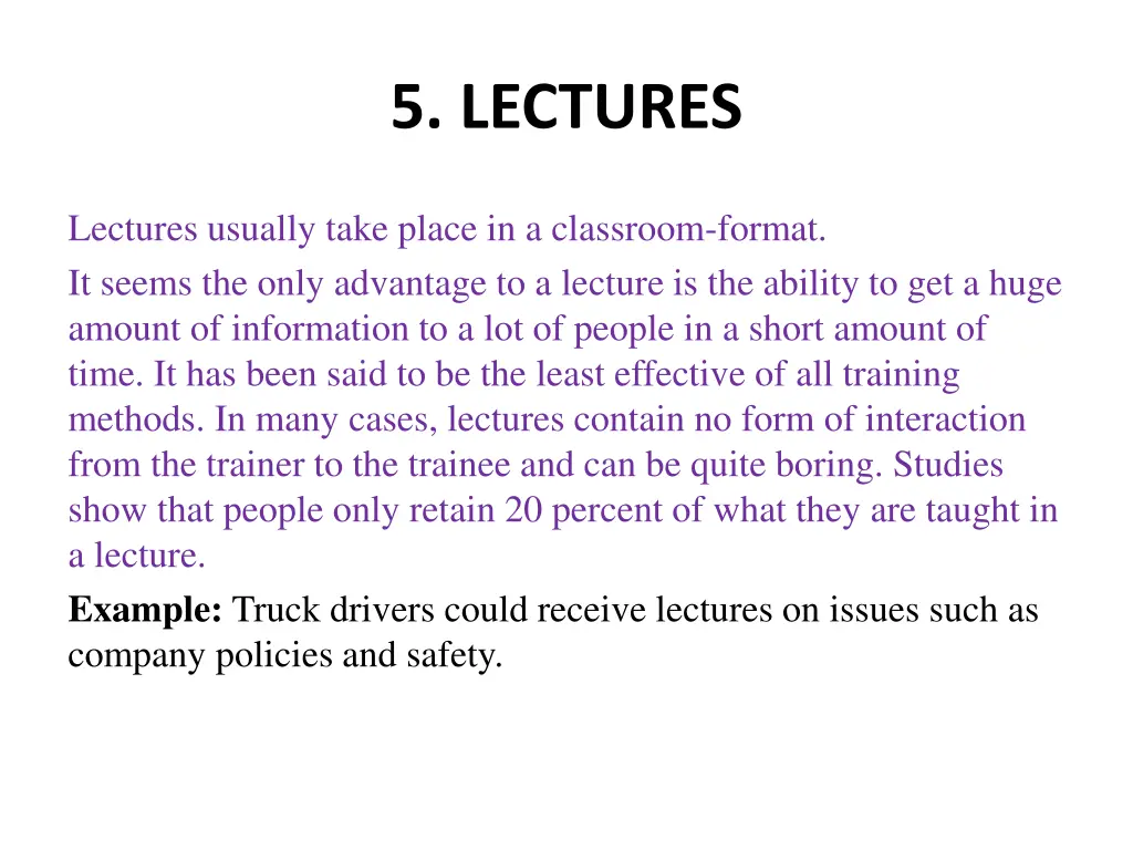 5 lectures