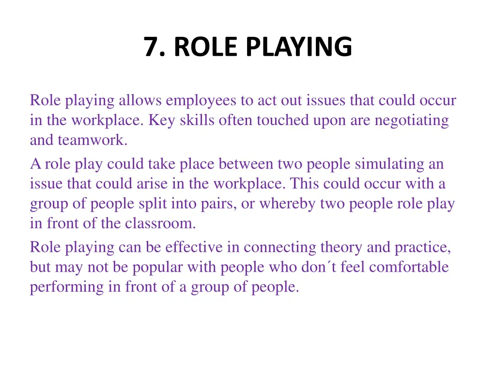 7 role playing