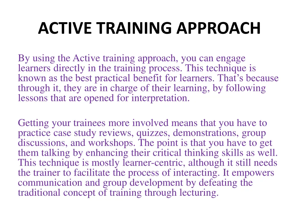 active training approach
