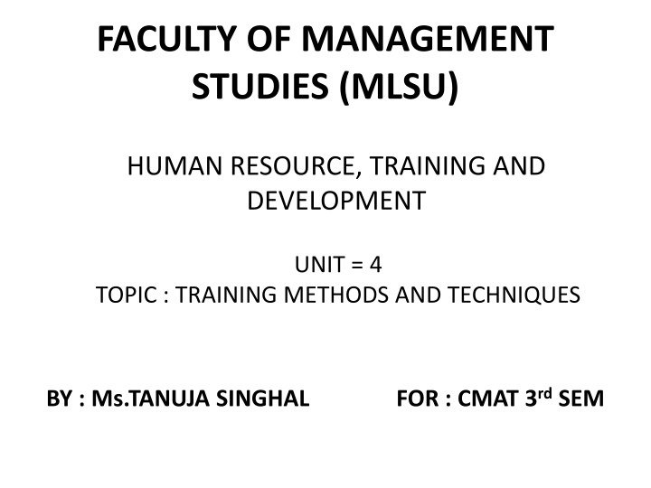 faculty of management studies mlsu