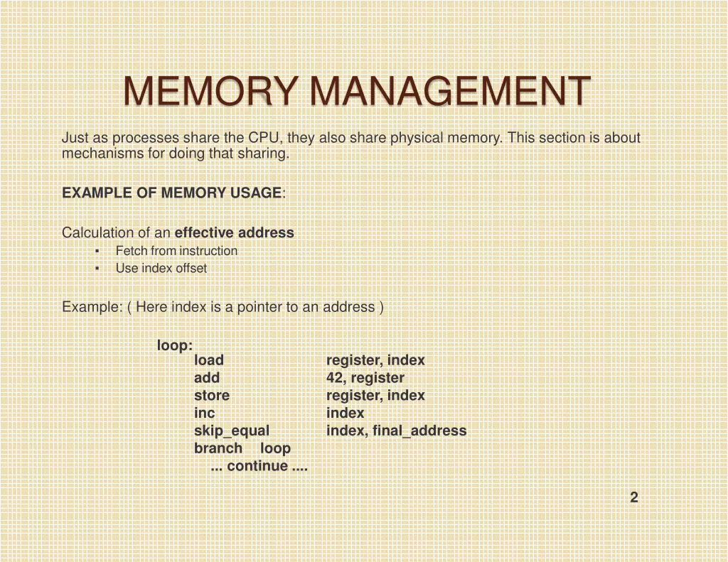 memory management