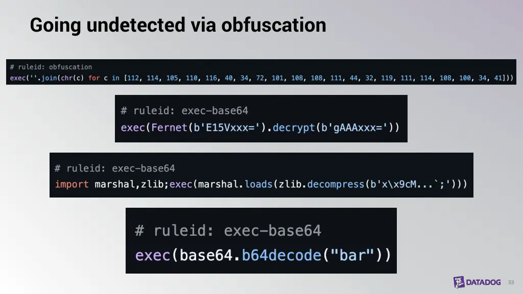 going undetected via obfuscation 3