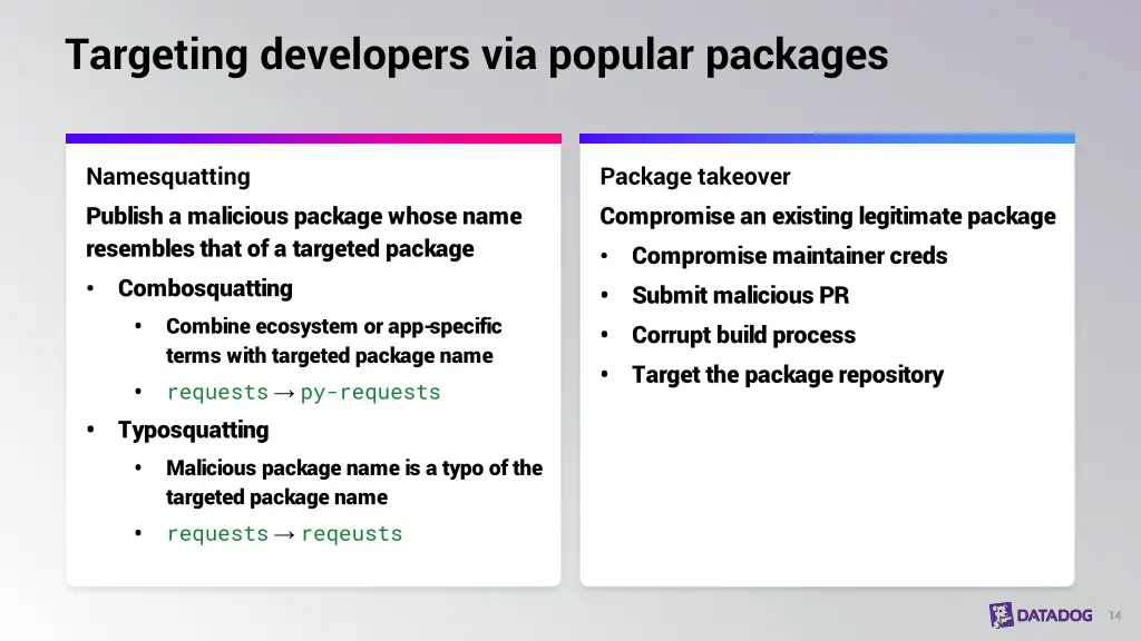 targeting developers via popular packages