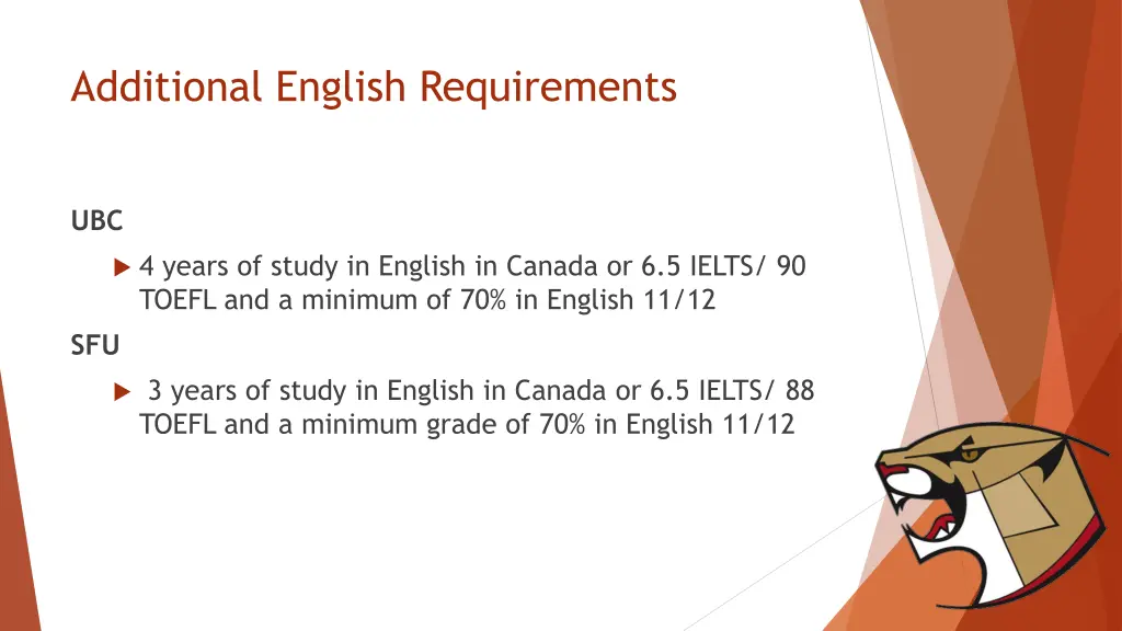 additional english requirements