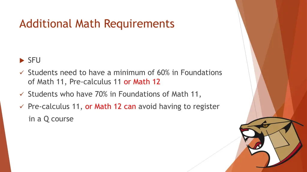 additional math requirements