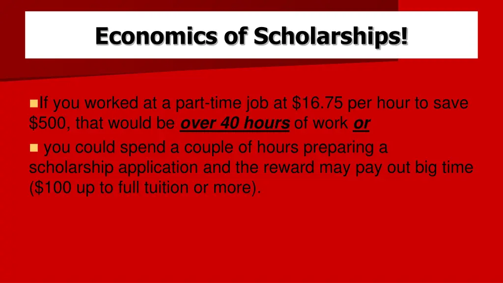 economics of scholarships