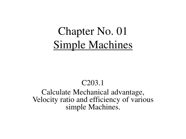 chapter no 01 simple machines