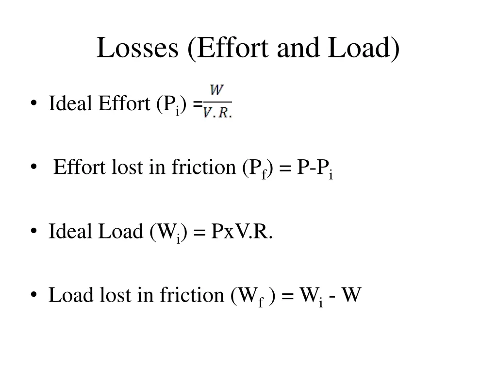 losses effort and load
