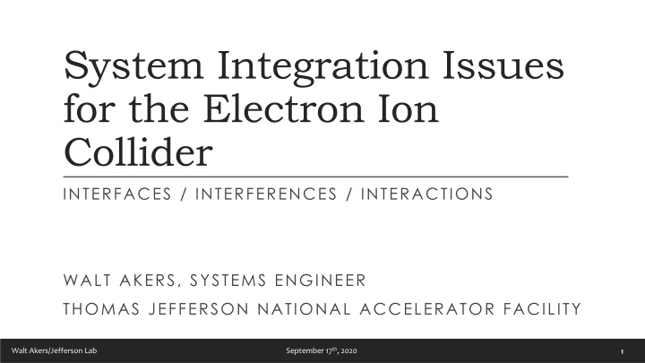 system integration issues for the electron