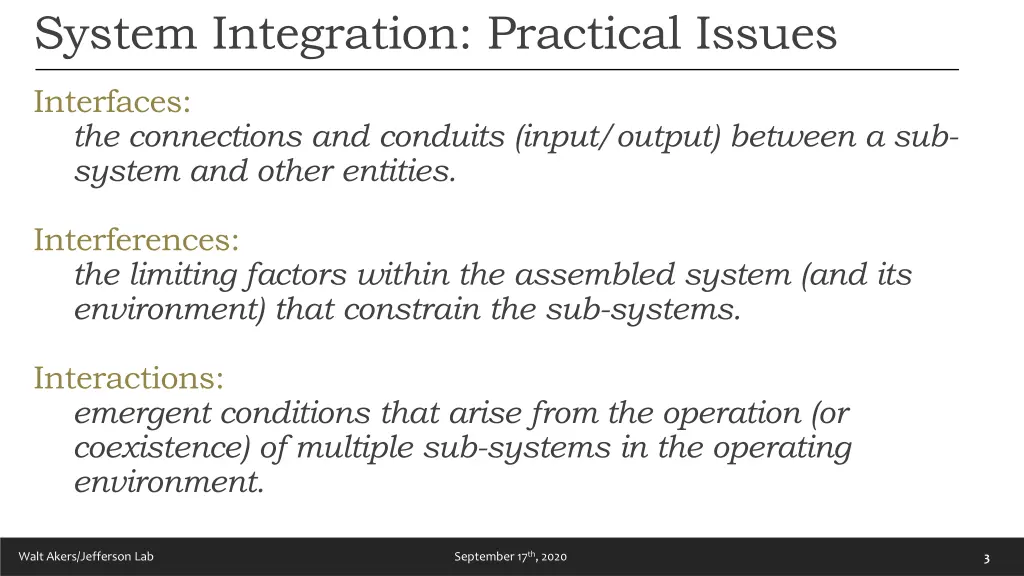 system integration practical issues