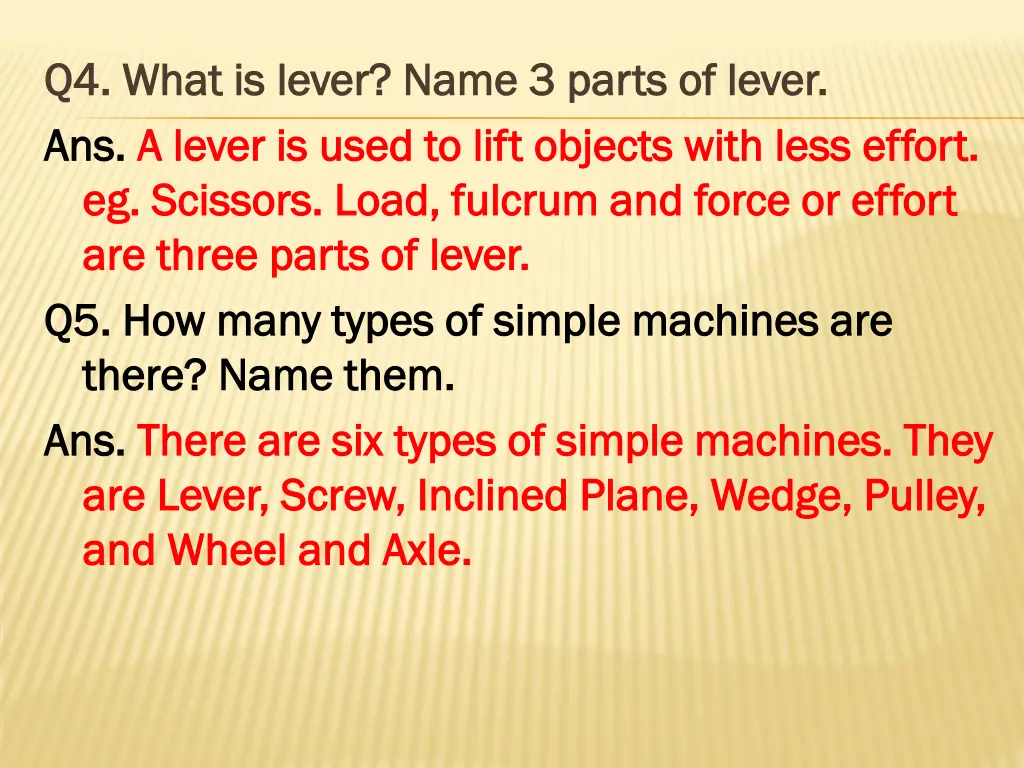 q4 what is lever name 3 parts of lever q4 what