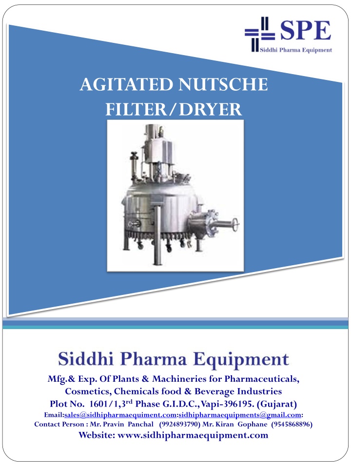 agitated nutsche filter dryer