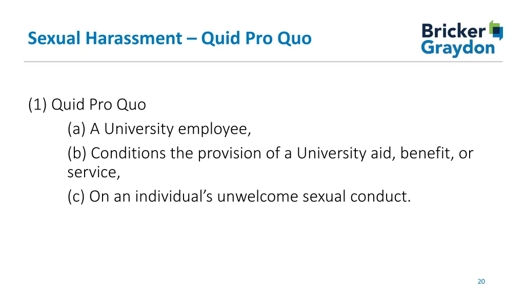 sexual harassment quid pro quo