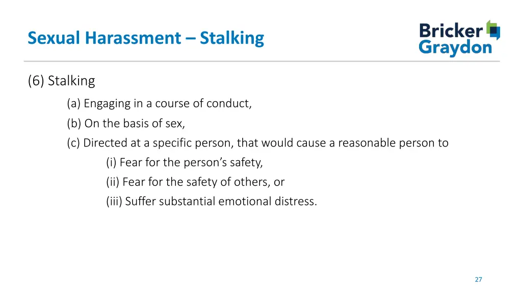 sexual harassment stalking