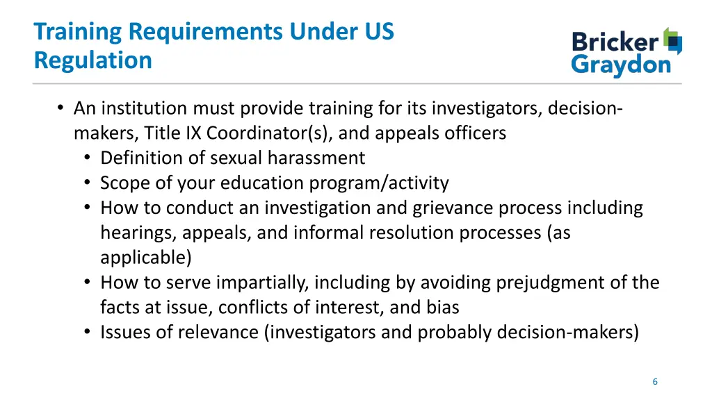 training requirements under us regulation