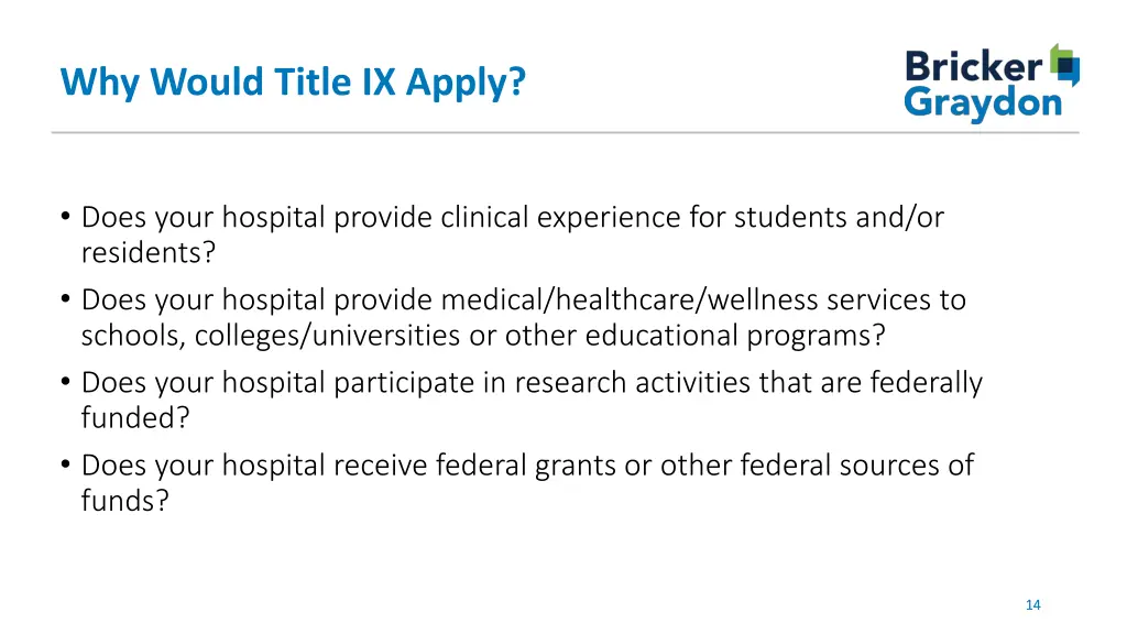 why would title ix apply