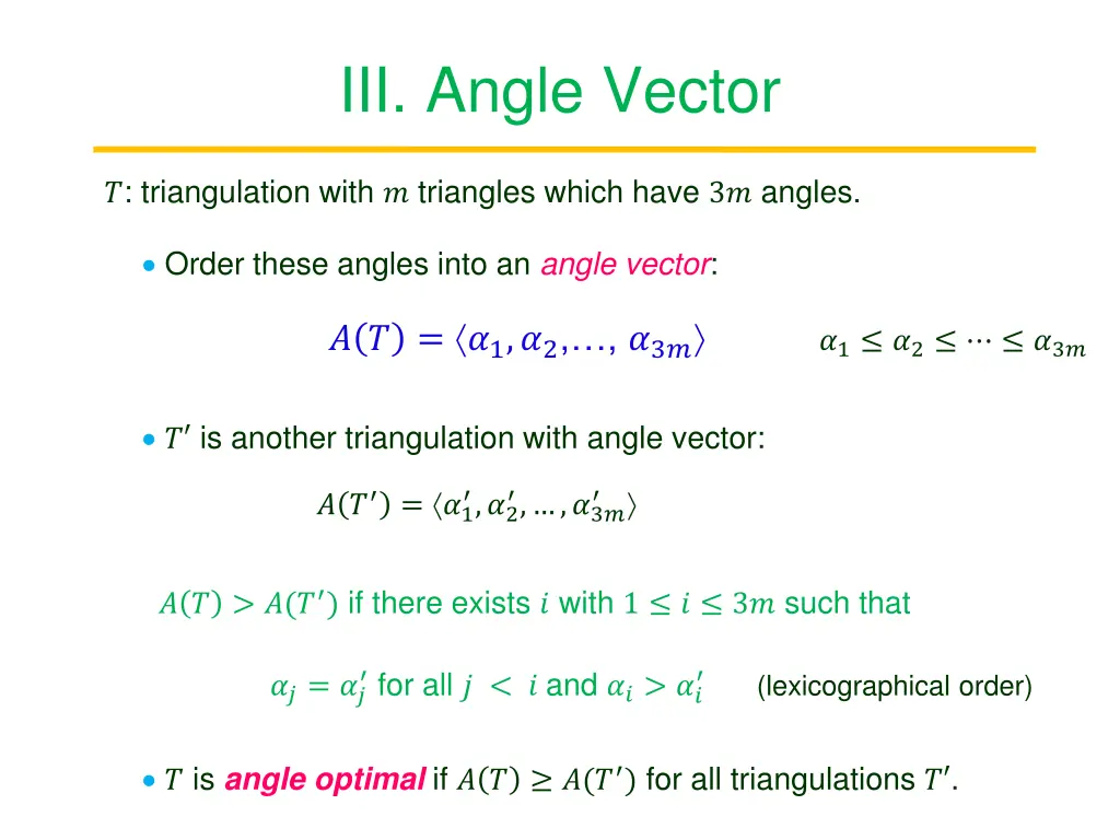 iii angle vector
