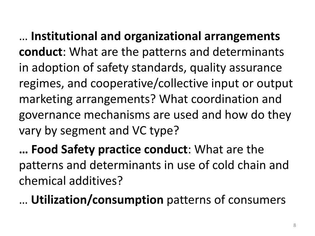 institutional and organizational arrangements
