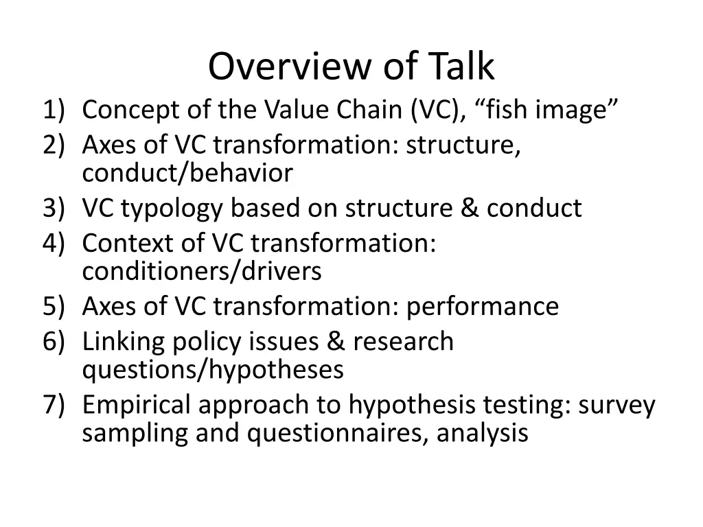 overview of talk