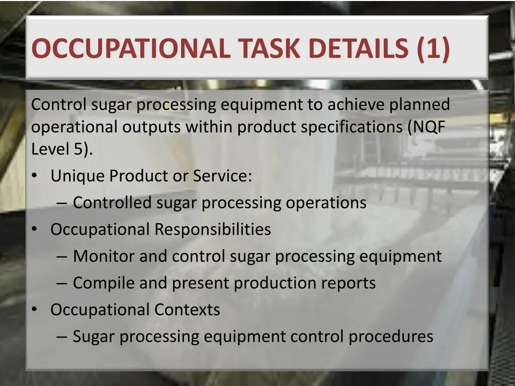 occupational task details 1