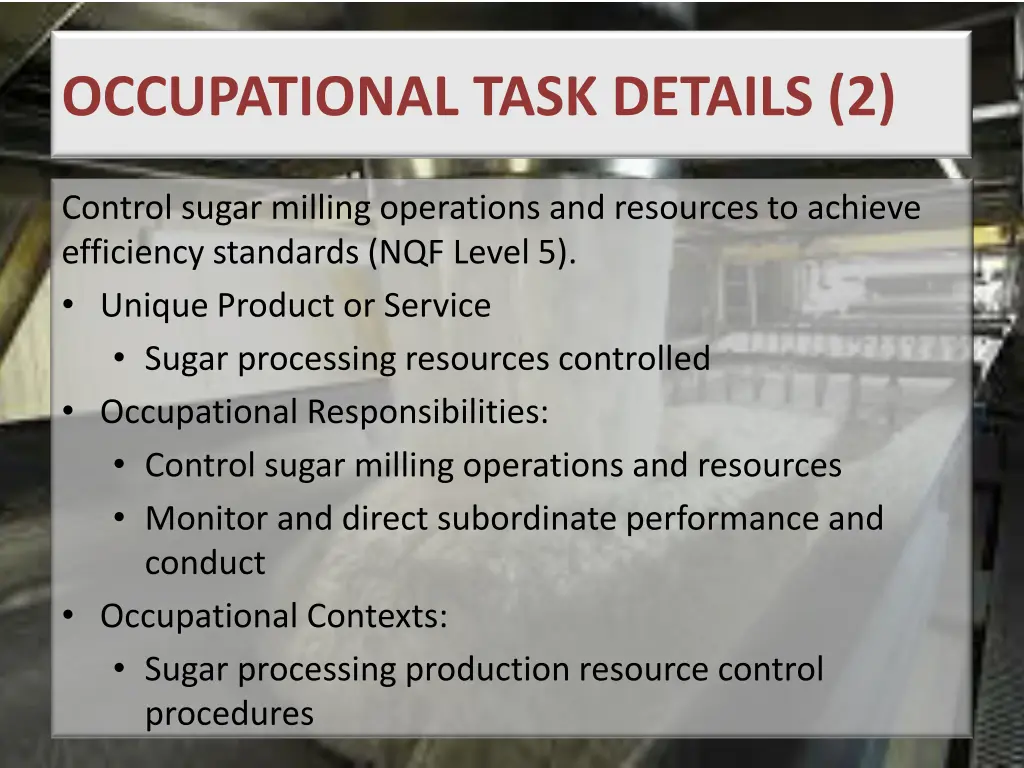occupational task details 2